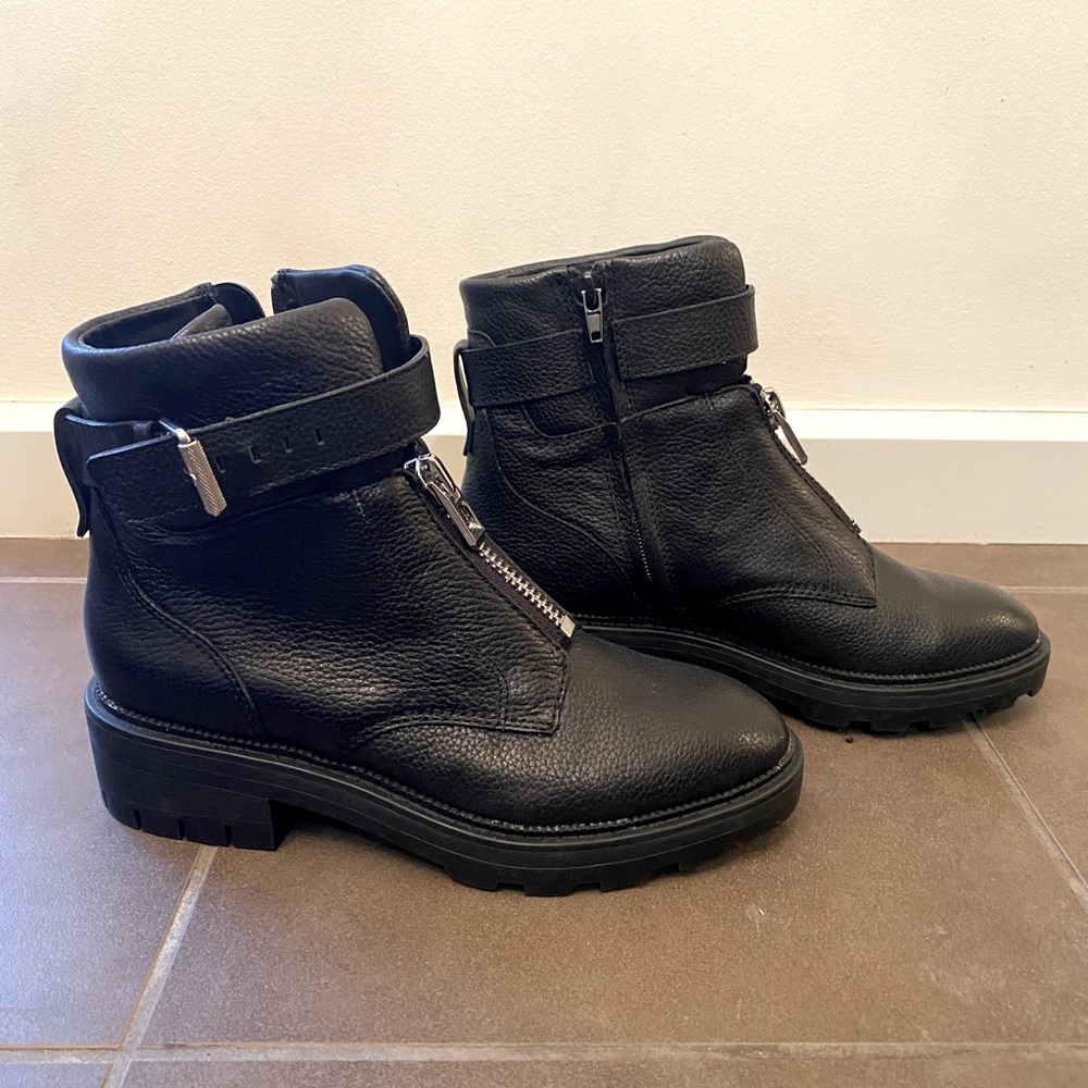 Dolce Vita Black Leather Heeled Ankle Boots